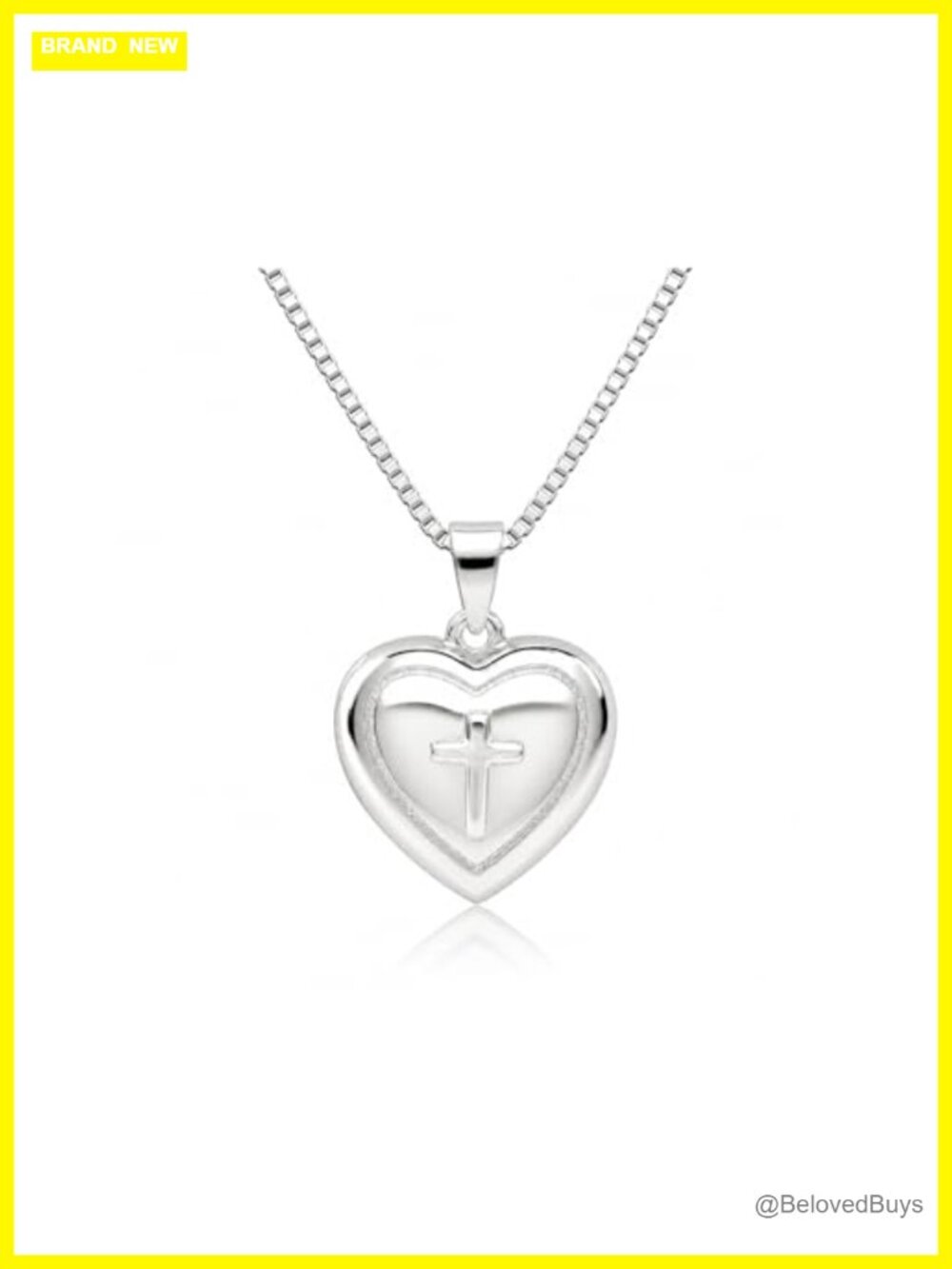 925 Sterling Silver Cross Heart Locket Necklace 16-18 Inch